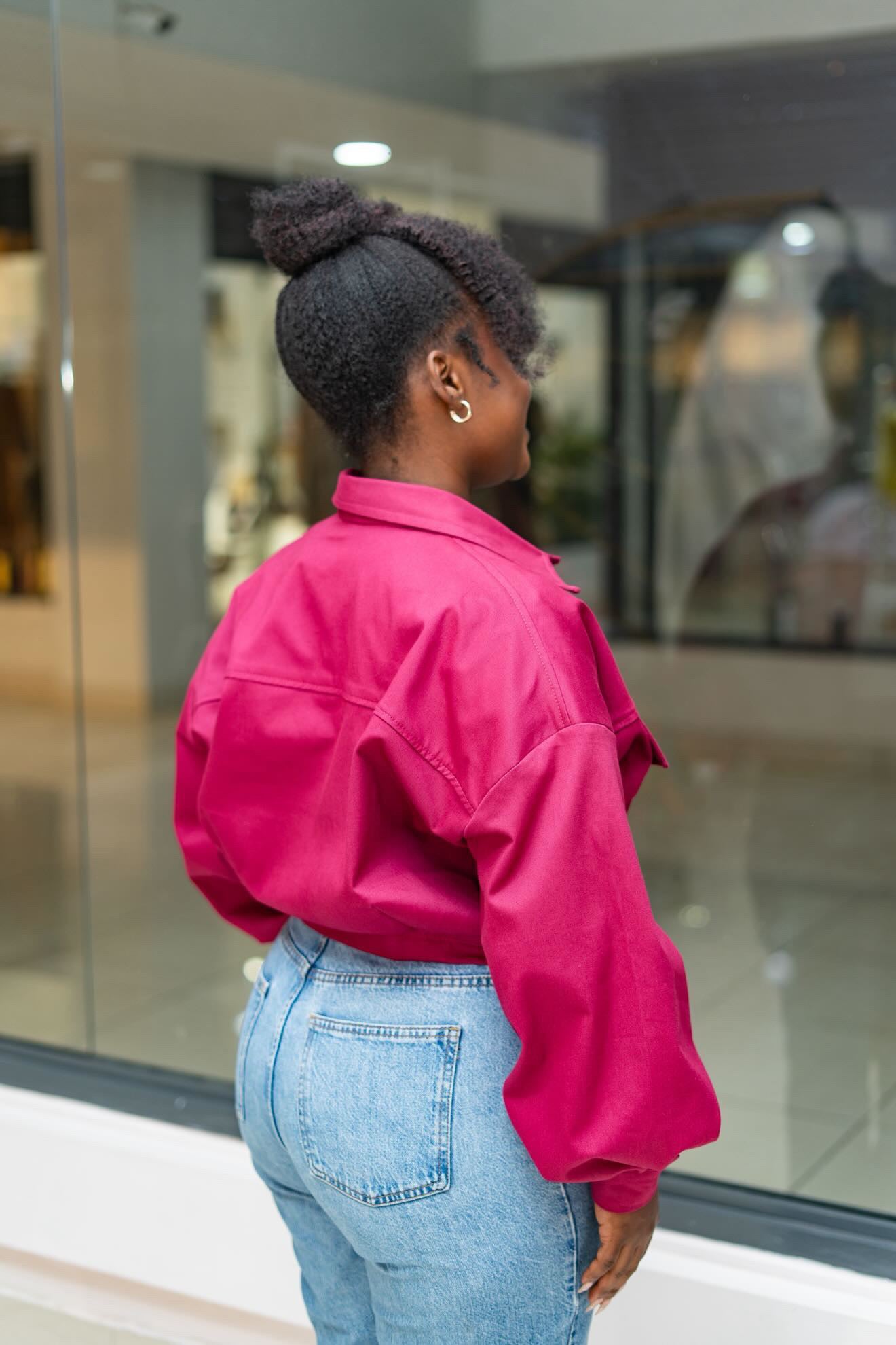 Cropped Shacket - Plum
