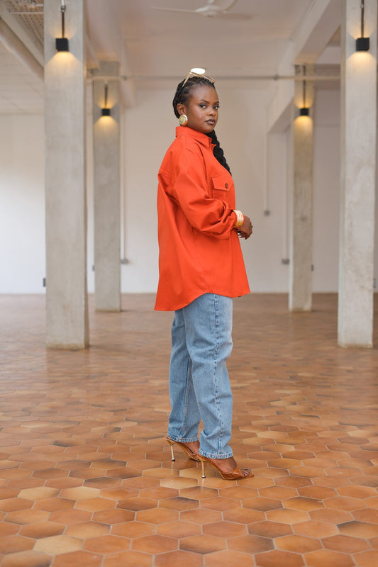 Regular Shacket - Burnt Orange