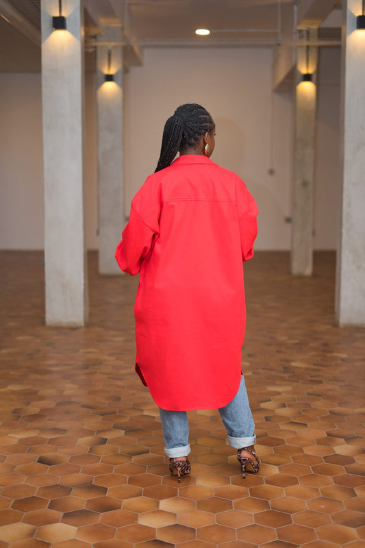 Midi Shacket - Red