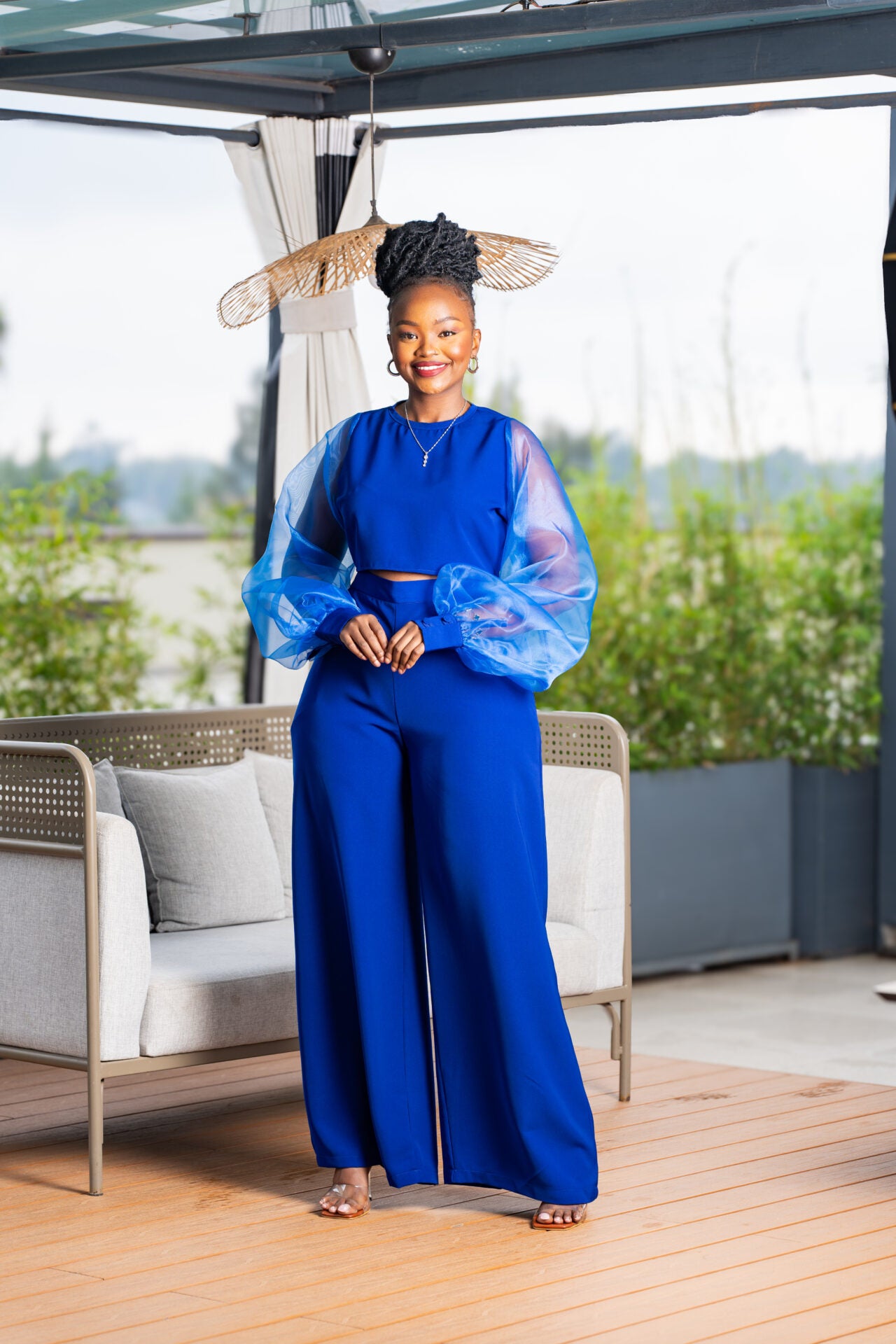 Kai Organza Top - Royal Blue