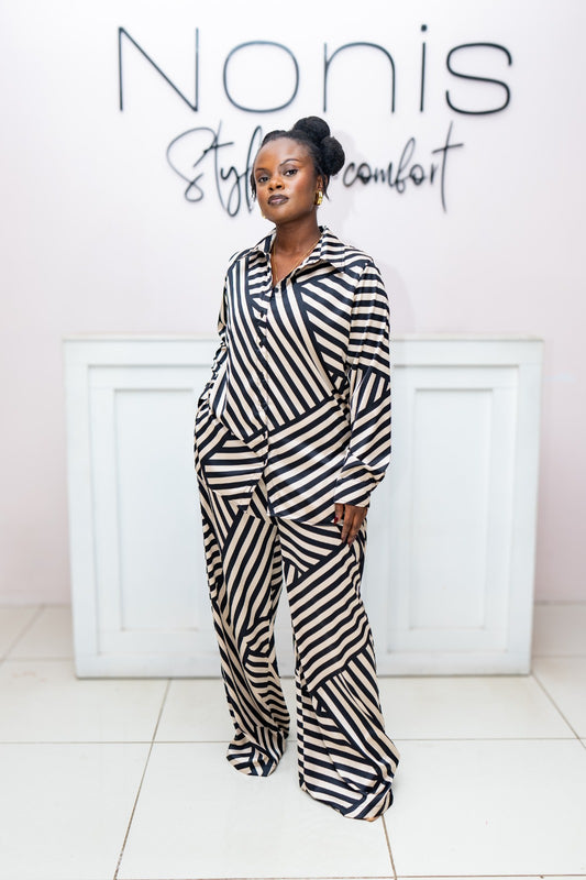 The Luxe Striped Silk Set