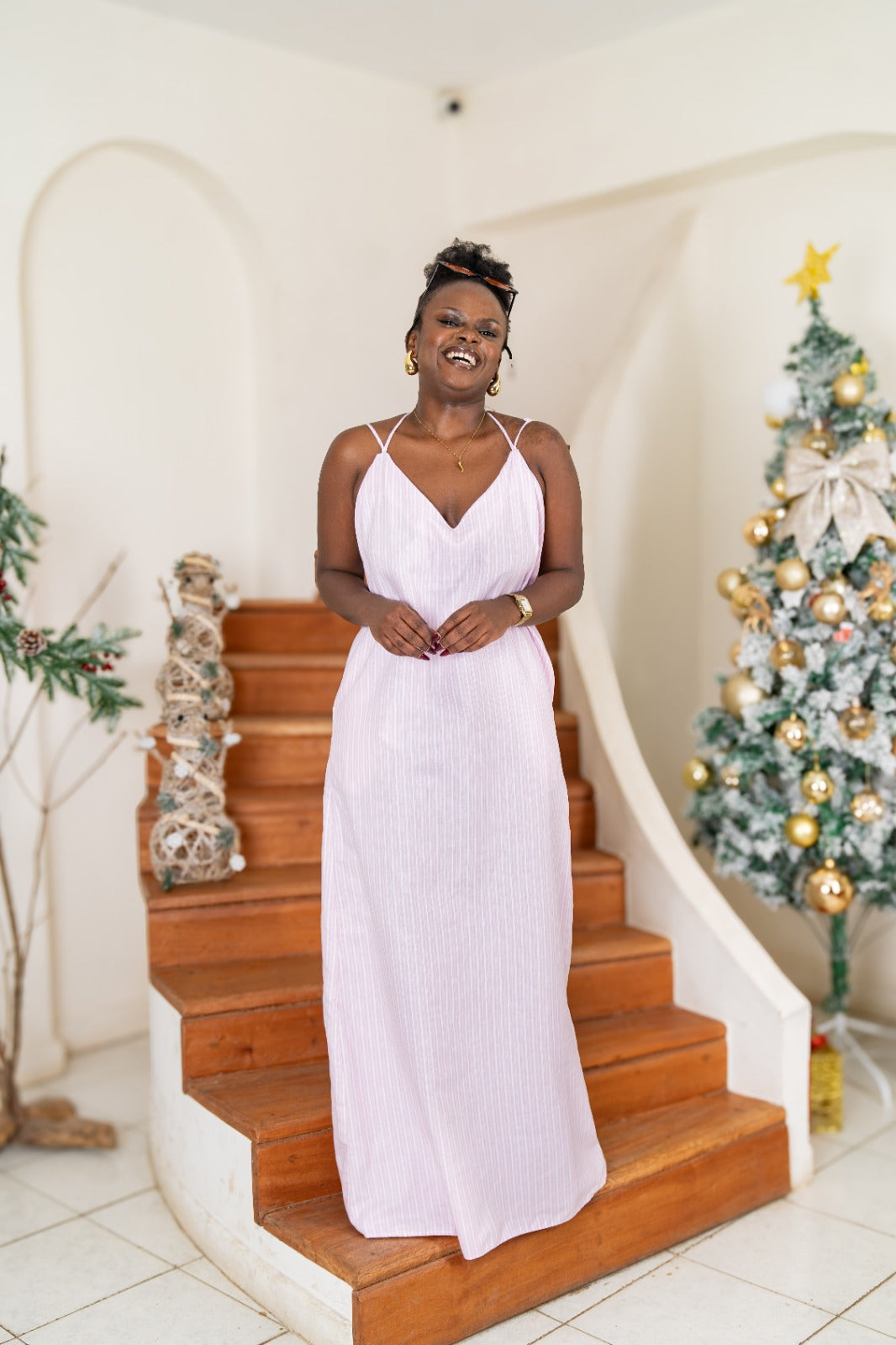 Zanzi Strappy Maxi Dress - Pink