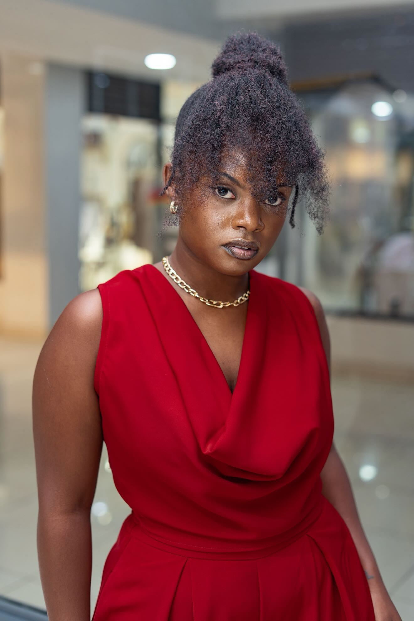 Velour Cowl Neck Top