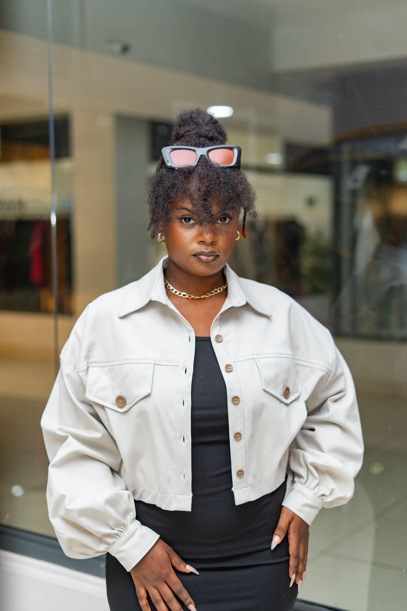 Cropped Shacket - Off White