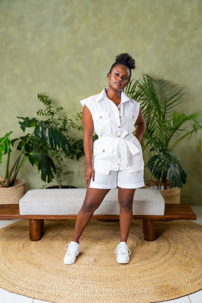 Nova Safari Short Set - White