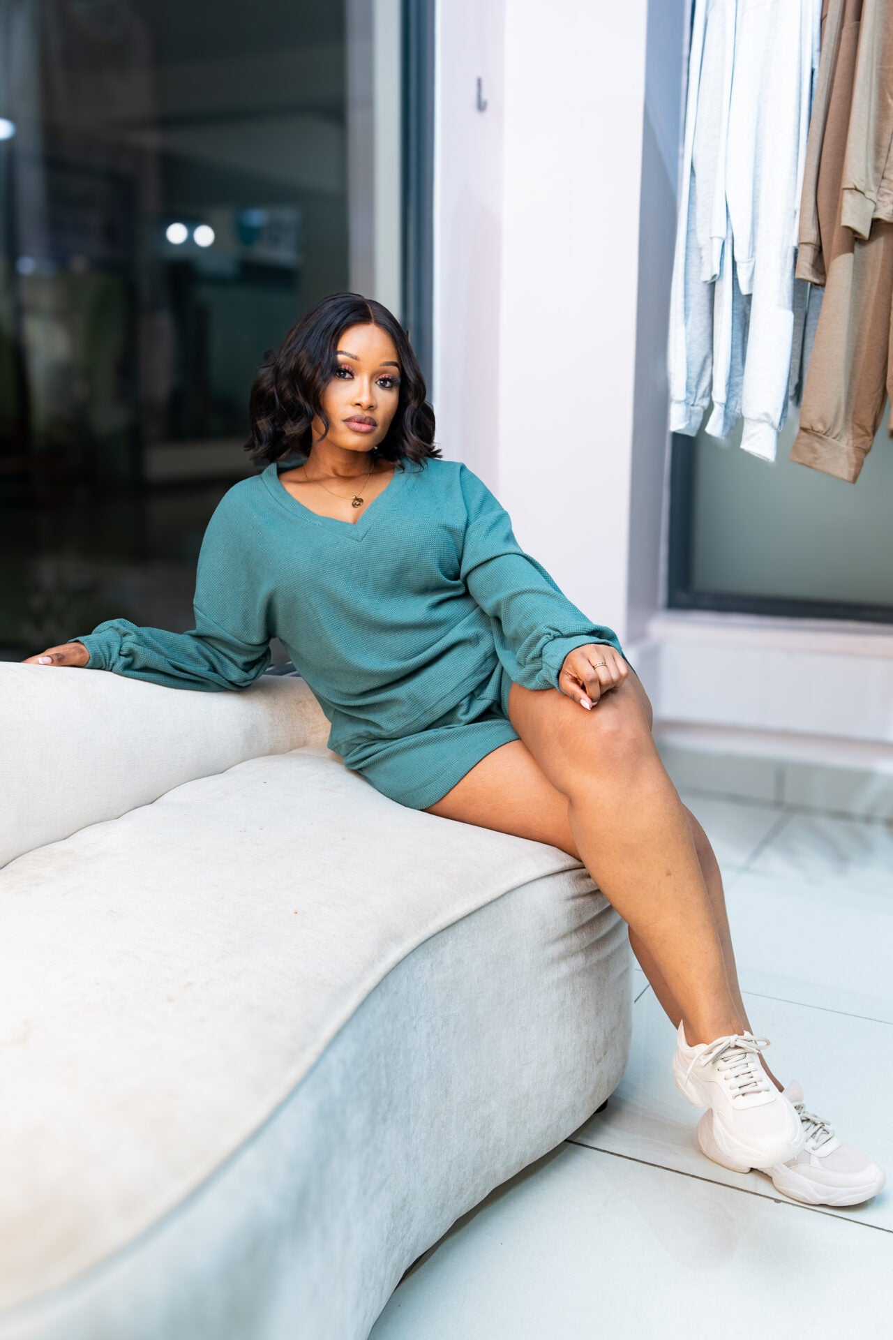 Nova Knit short set - Forest Green