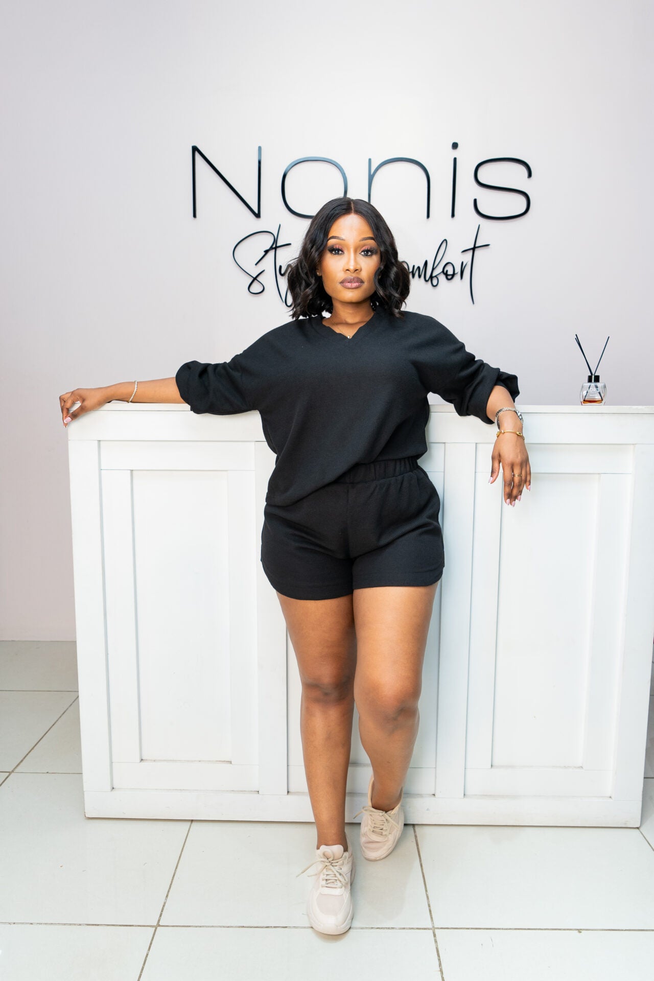 Nova Knit short set - Black