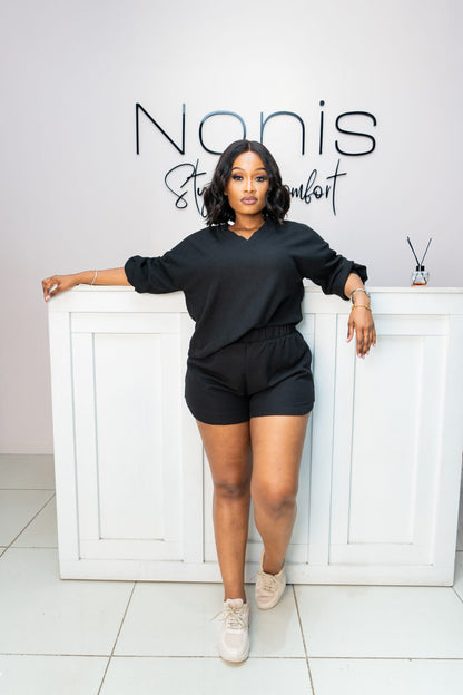 Nova Knit short set - Black