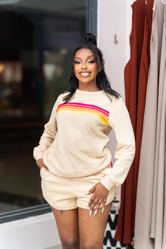 Neon Edge loungewear set - Beige