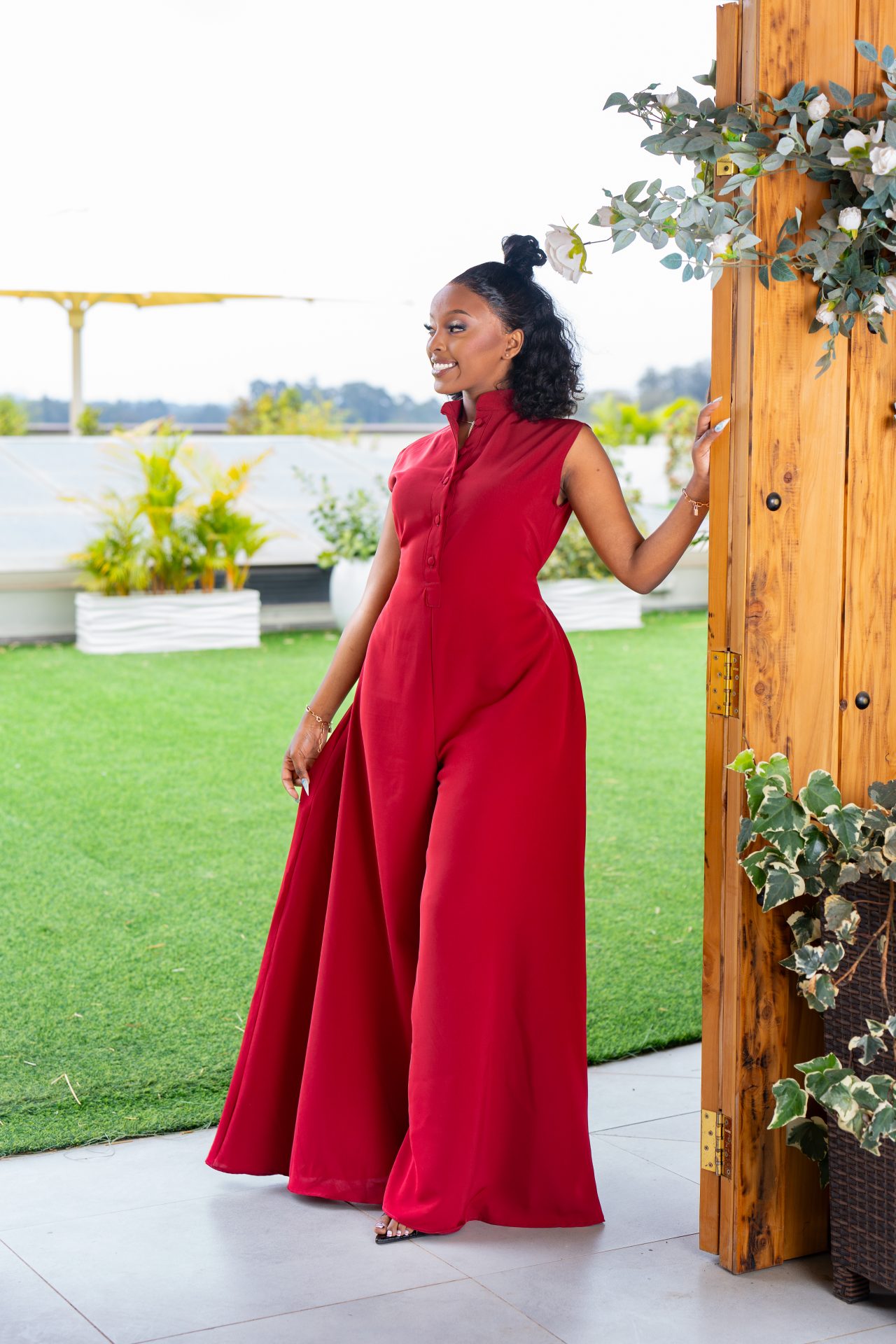 Mira Jumpsuit - Wine Red