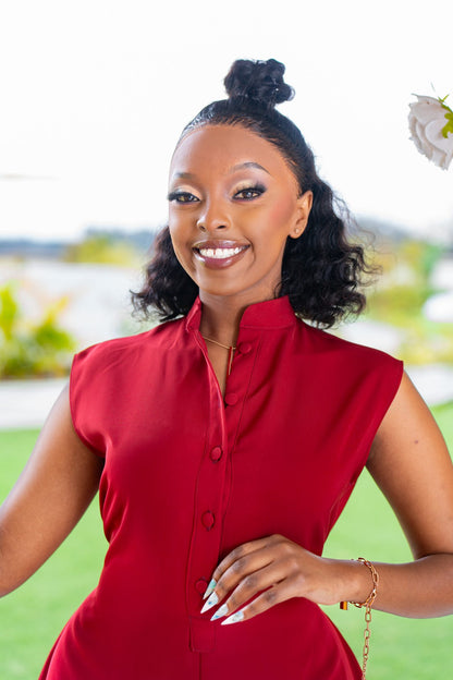 Mira Jumpsuit - Wine Red