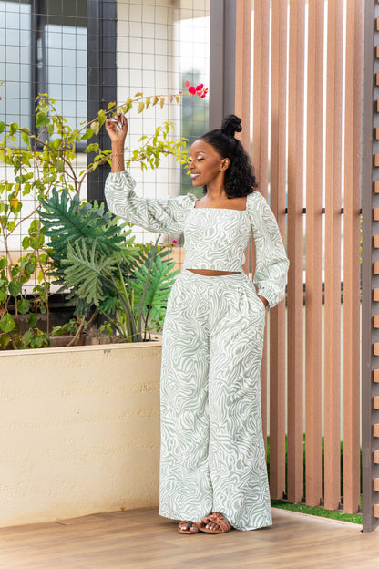 Kegehi palazzo pants - Mint Print