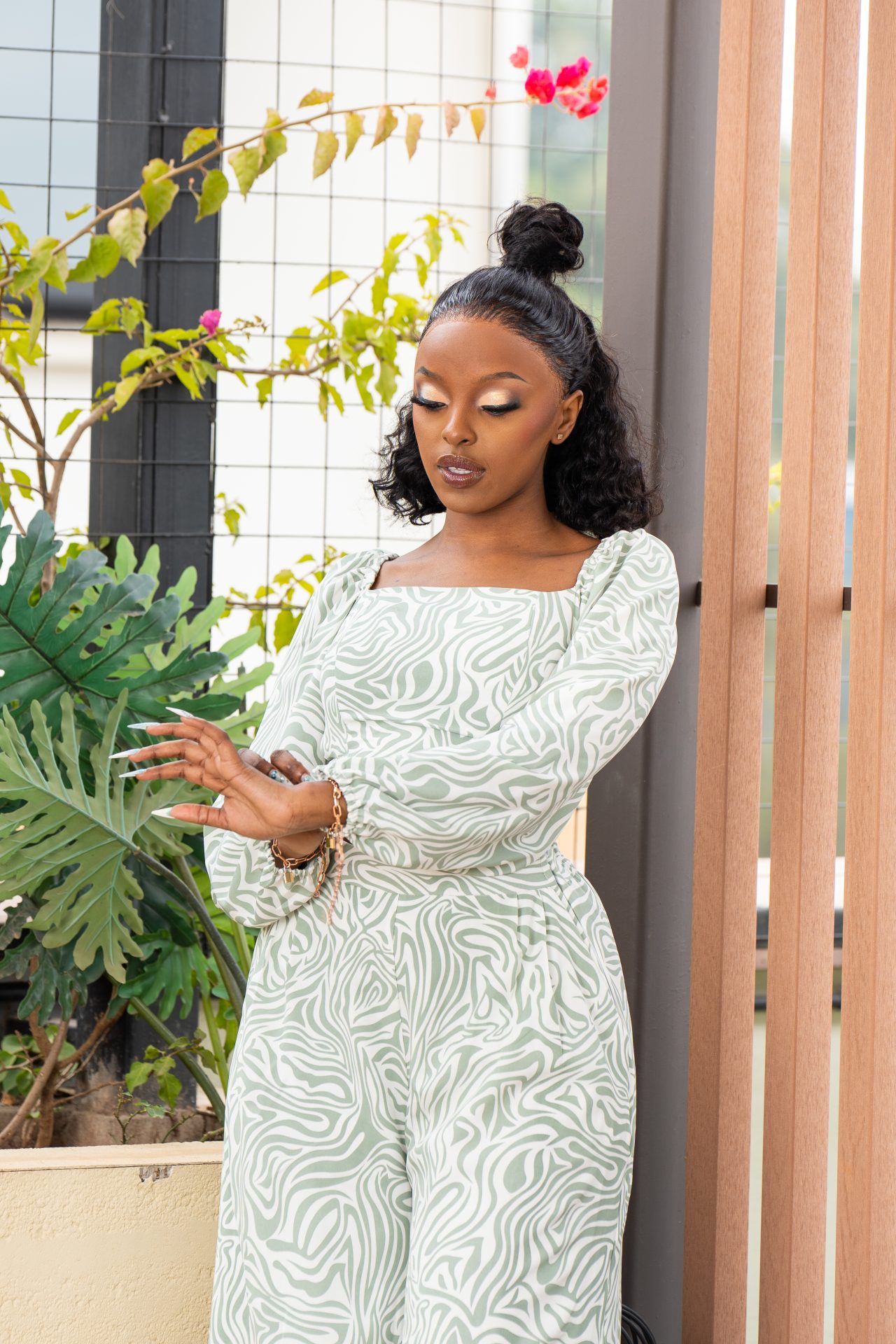 Kegehi palazzo pants - Mint Print