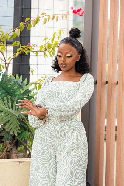 Kegehi palazzo pants - Mint Print