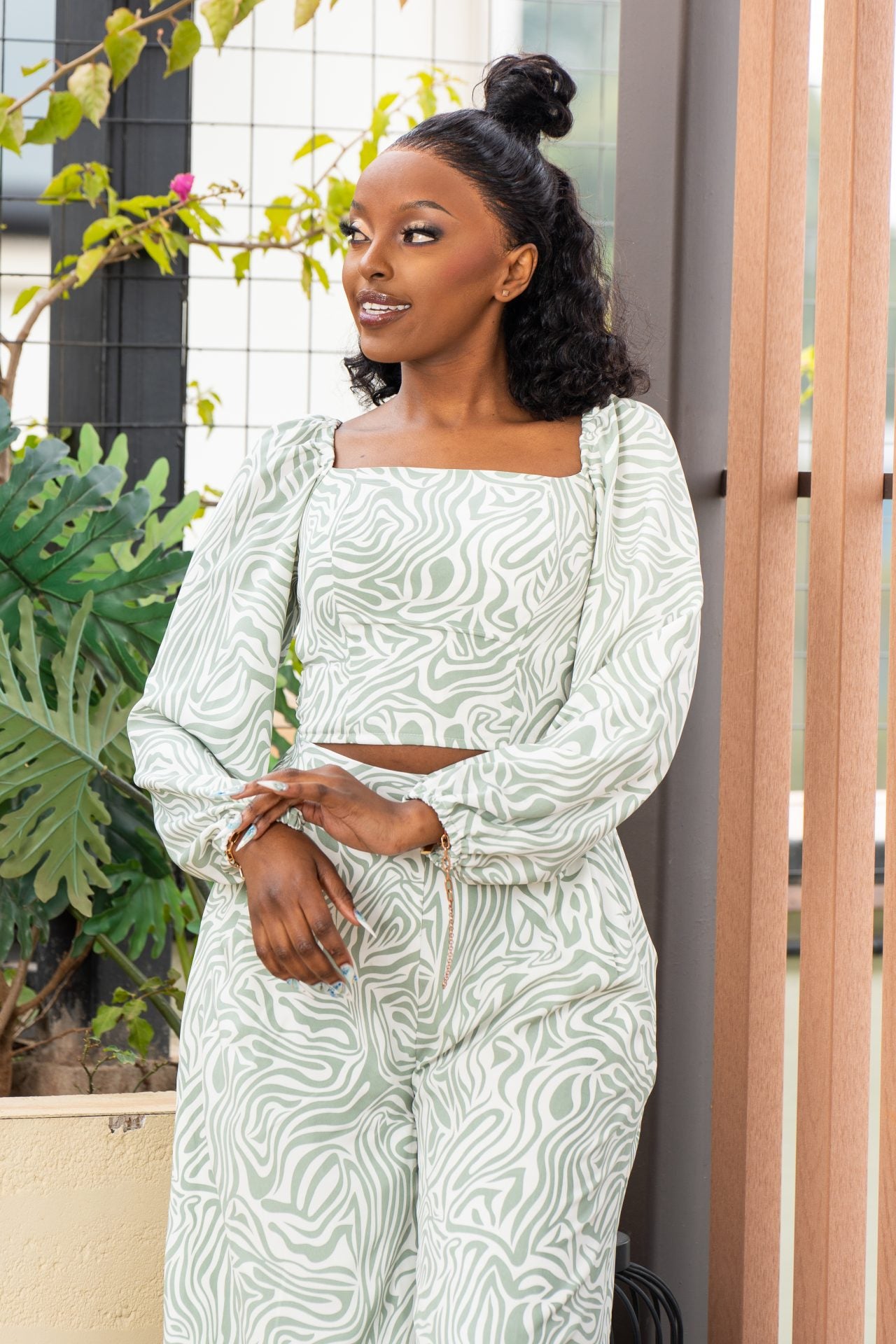 Kegehi Crop top - Mint Print