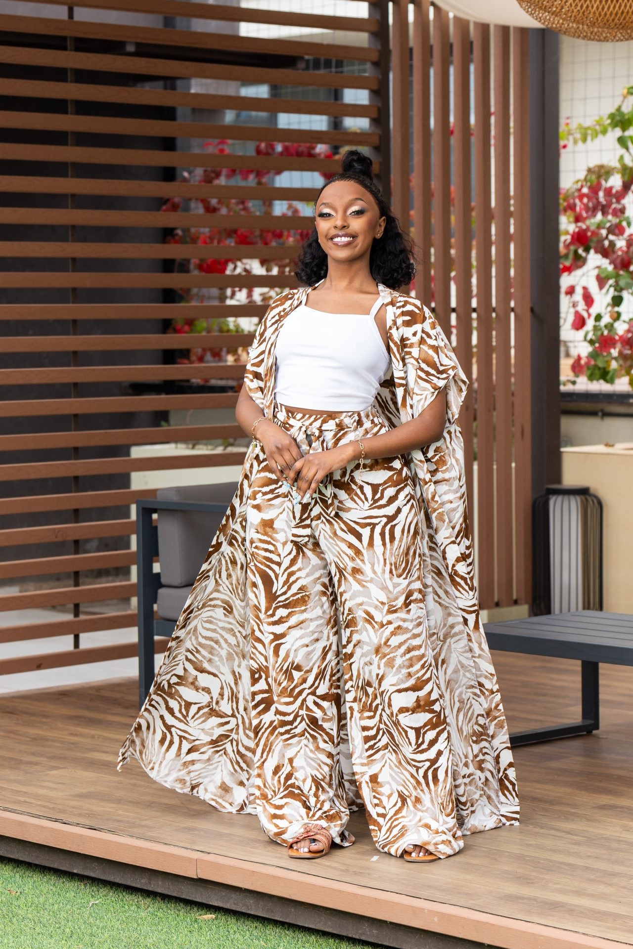 Sienna Kimono - Brown Print