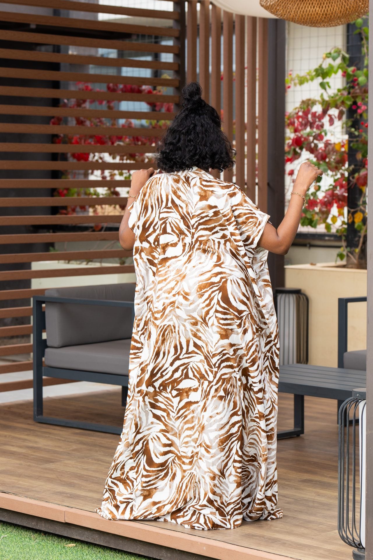 Sienna Kimono - Brown Print