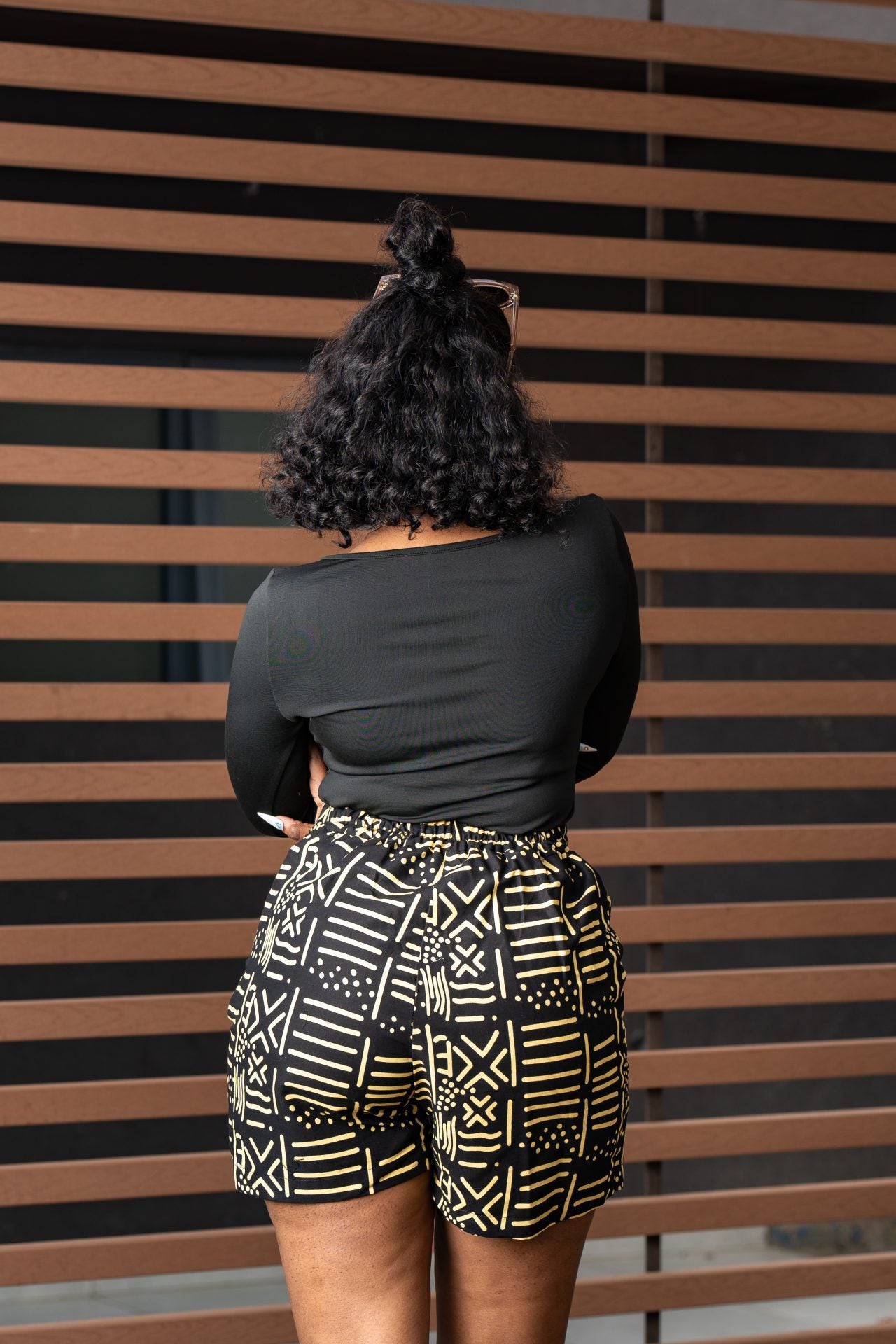 Ankara skorts - Black and Cream