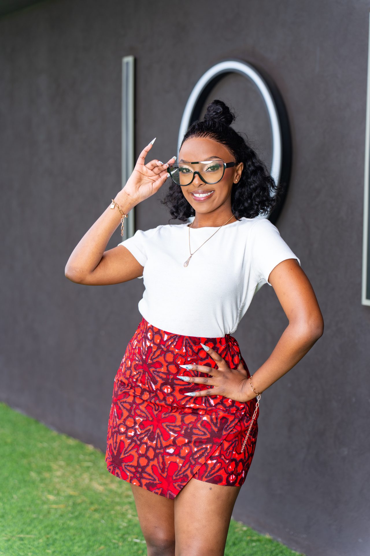 Ankara skorts - Red and pink