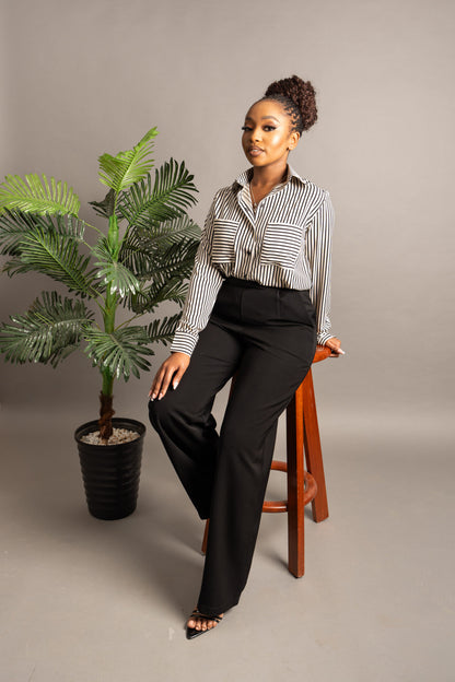 Classic Straight Leg Pants - Black