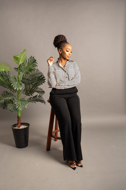 Classic Straight Leg Pants - Black