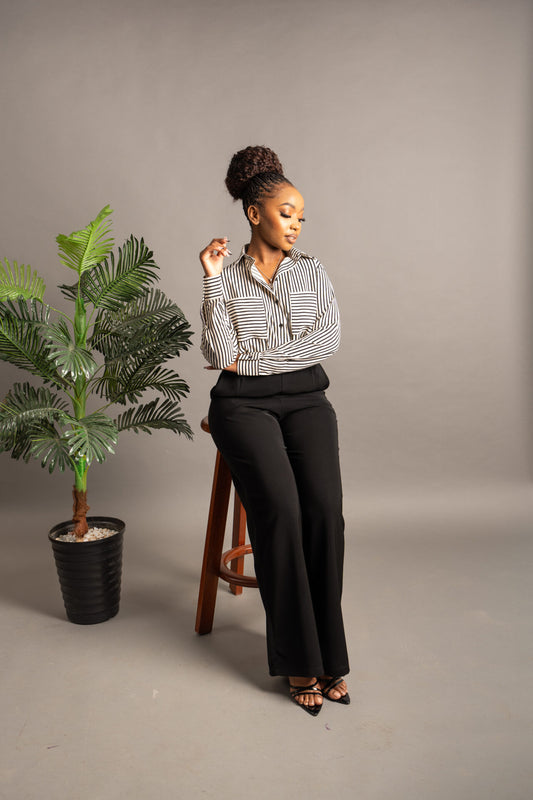 Classic Straight Leg Pants - Black