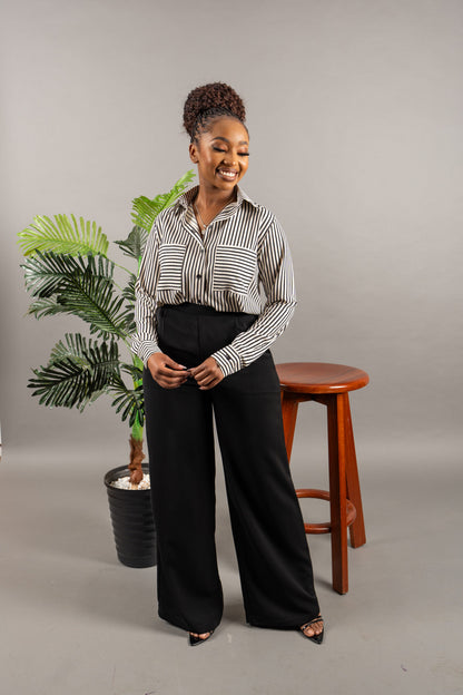 Classic Straight Leg Pants - Black