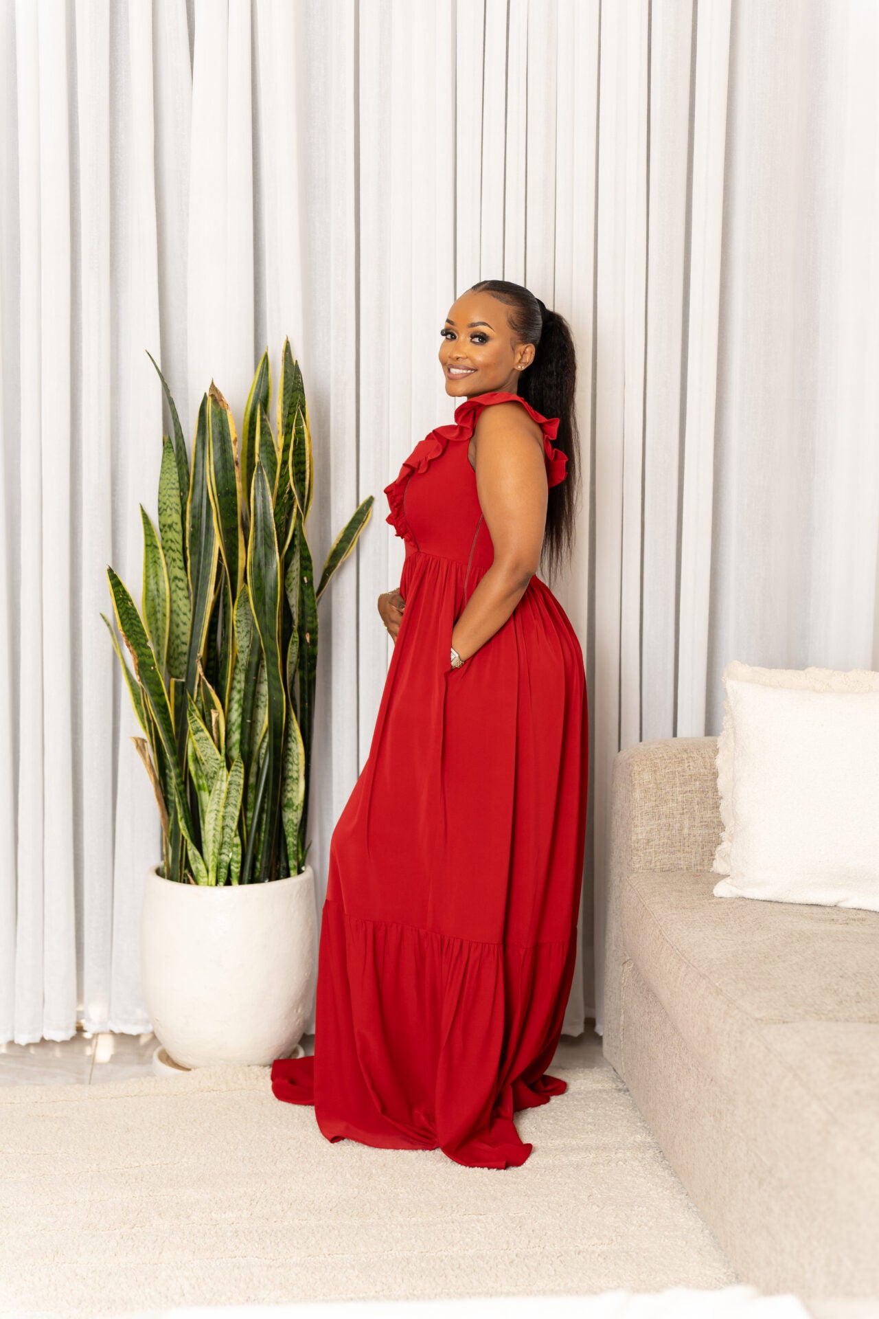 Talia maxi dress - Wine red