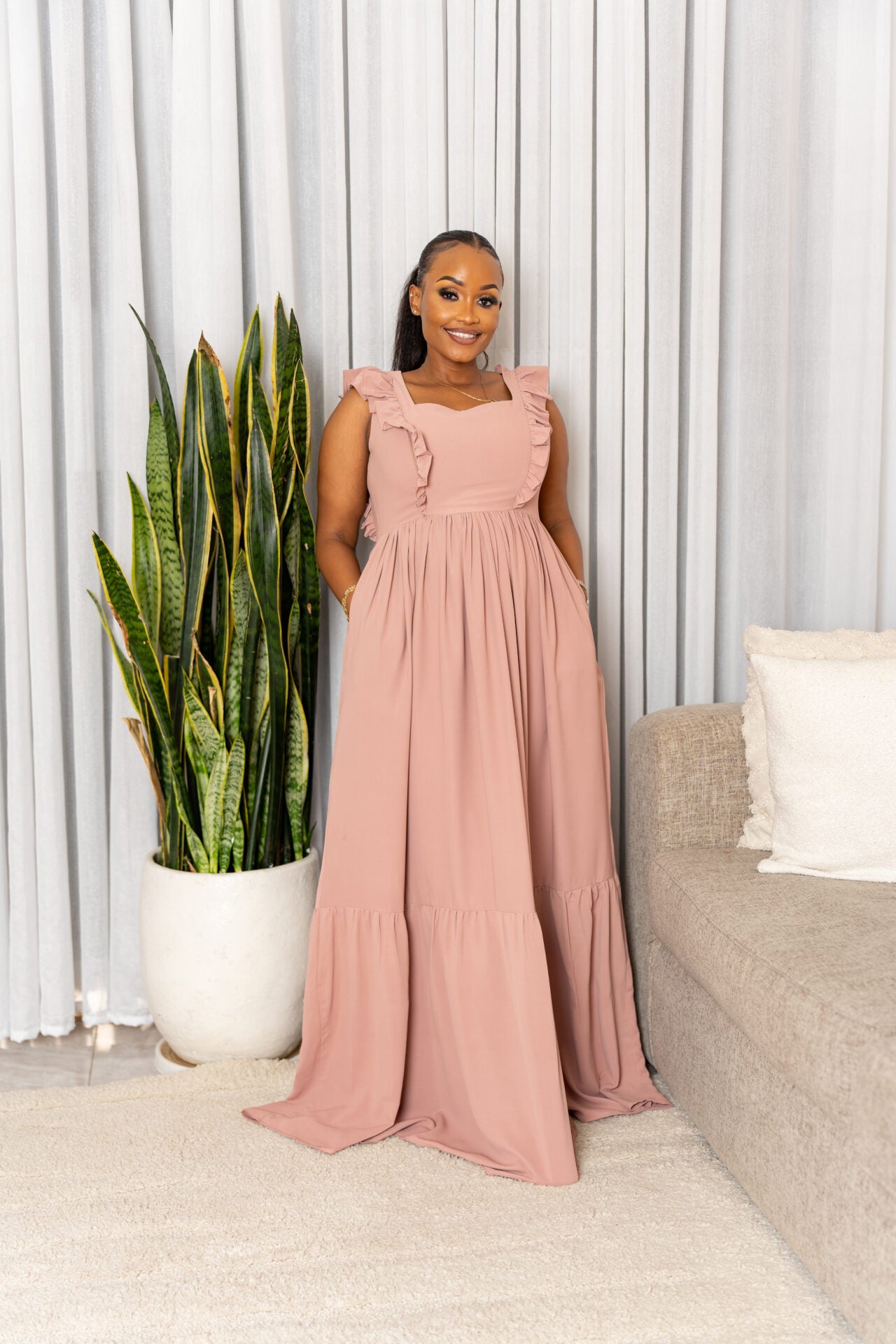 Talia maxi dress - Blush pink