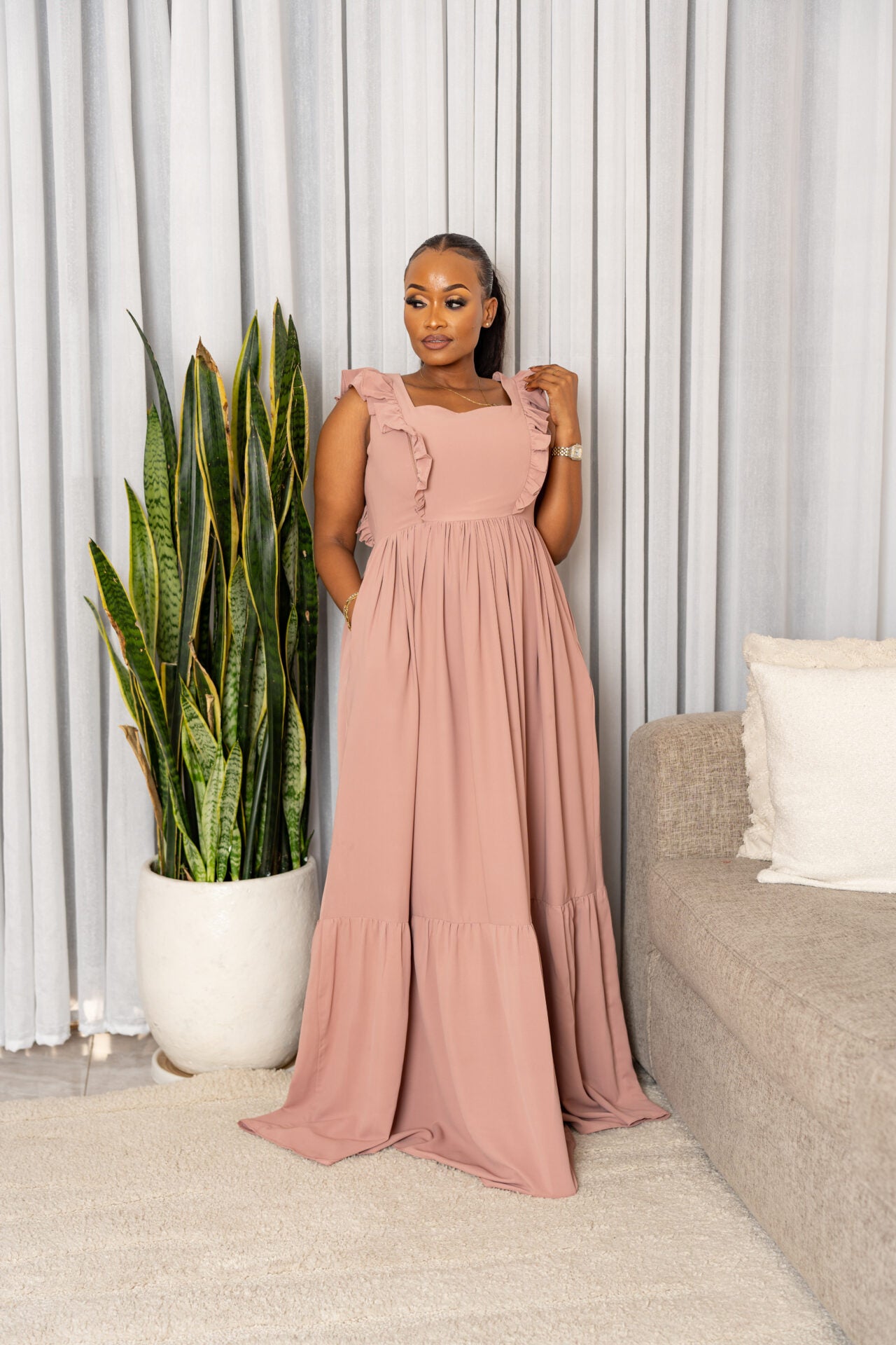Talia maxi dress - Blush pink