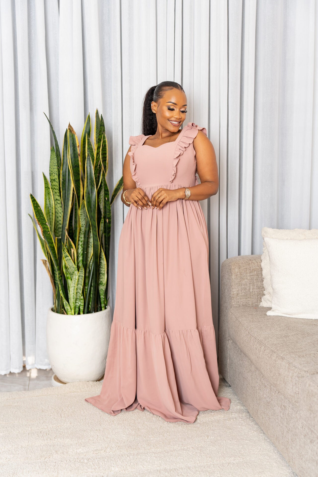 Talia maxi dress - Blush pink