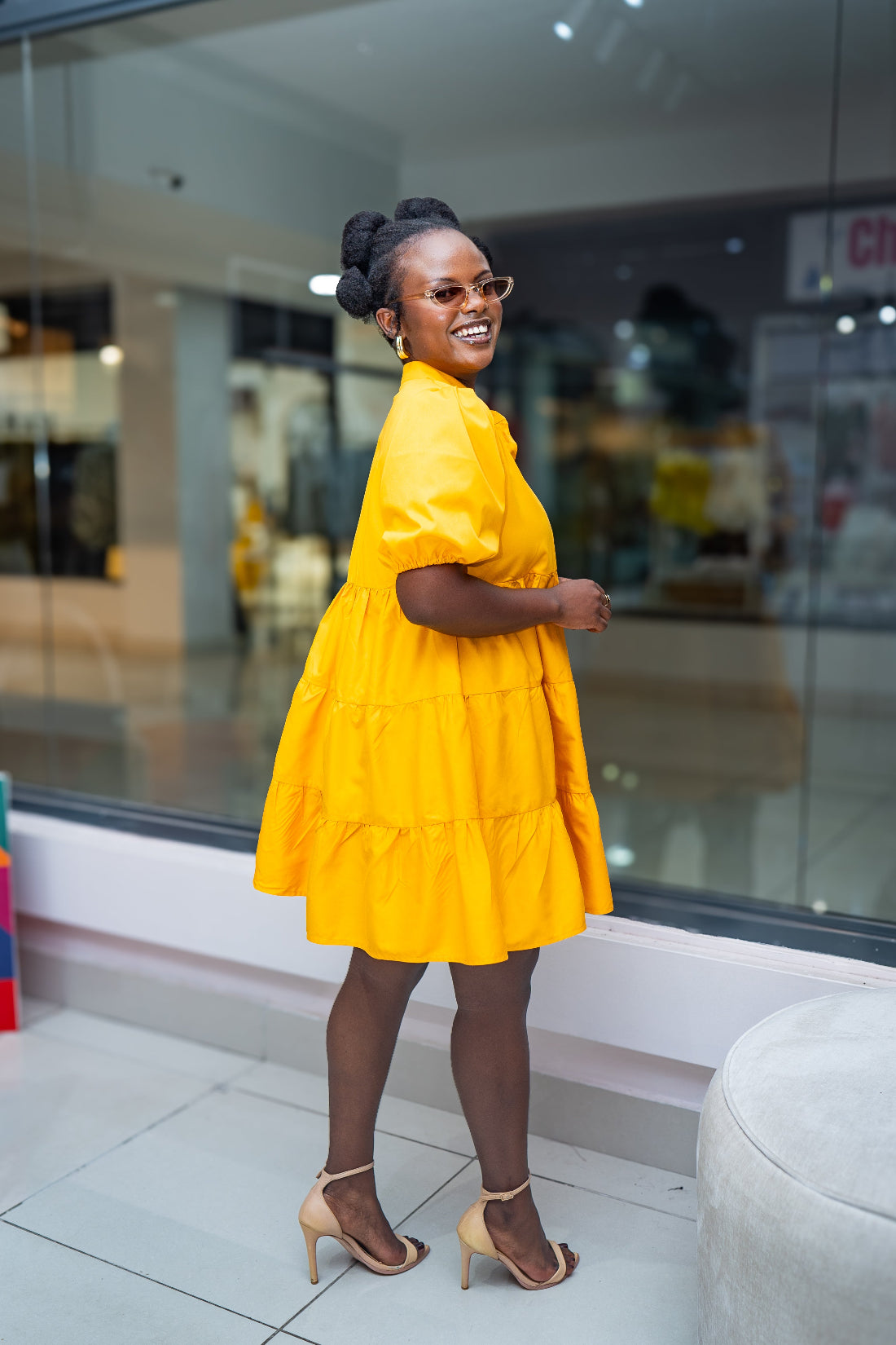 Noor button-down dress - Yellow