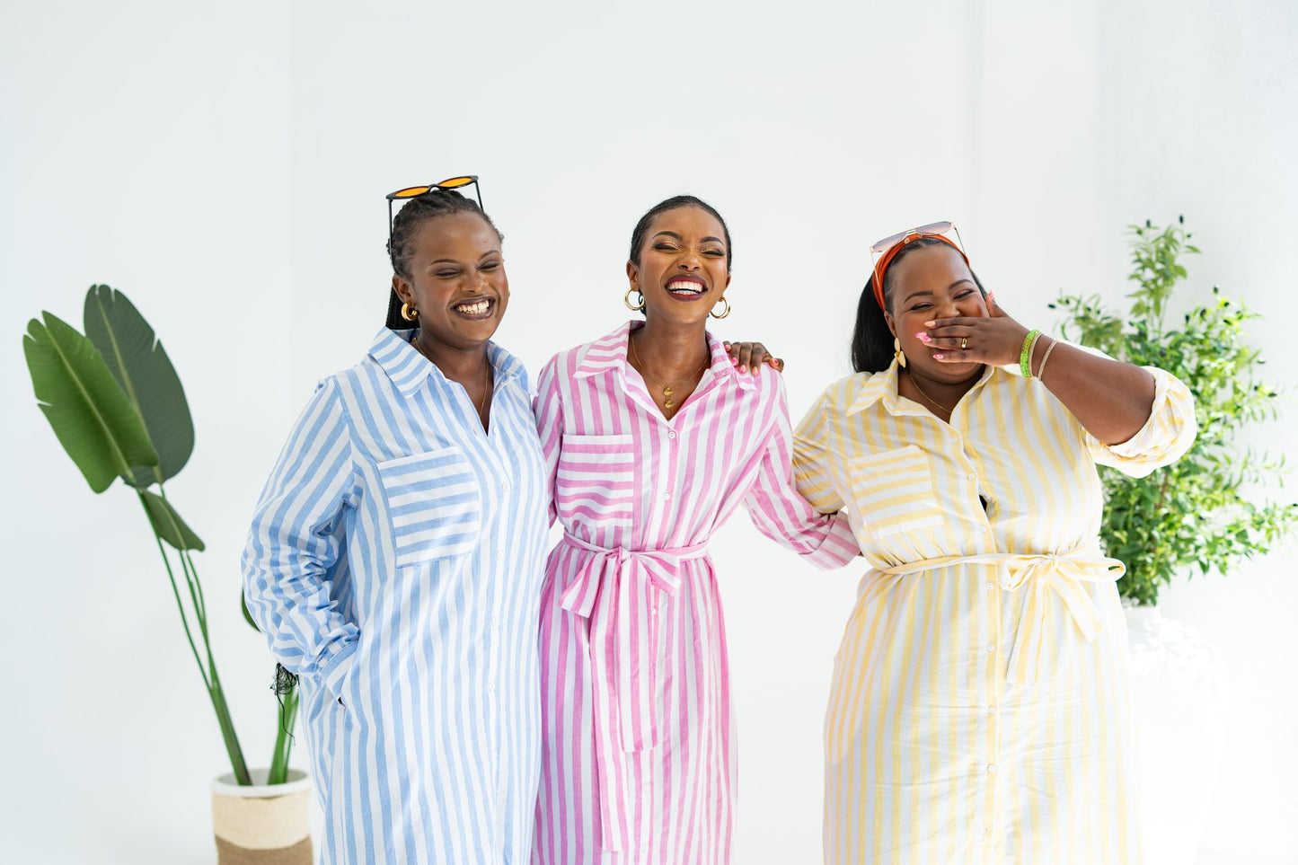 Pastel Striped Maxi Shirt Dress - Pink