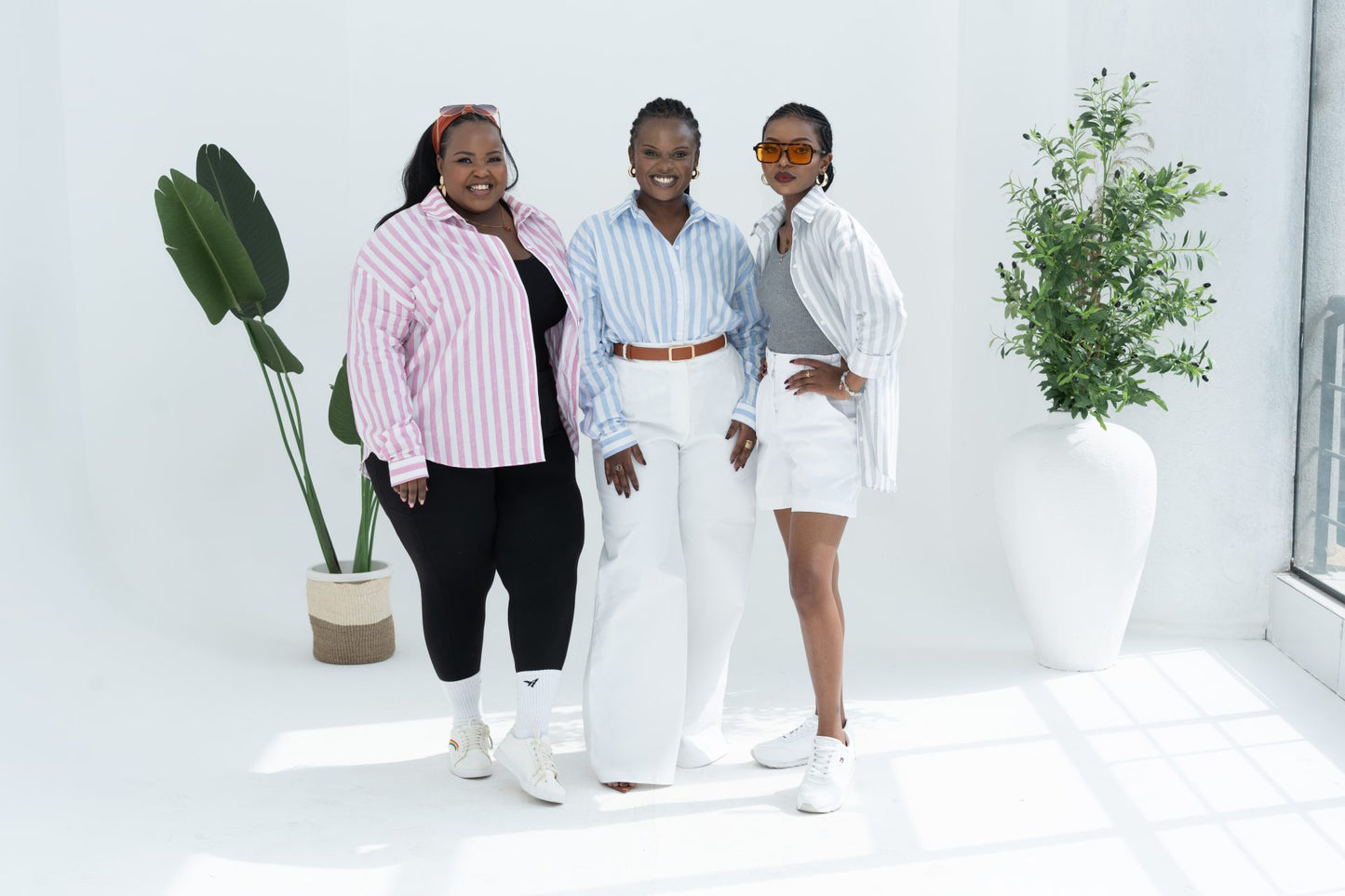 Pastel Striped Oversized Shirt - Pink