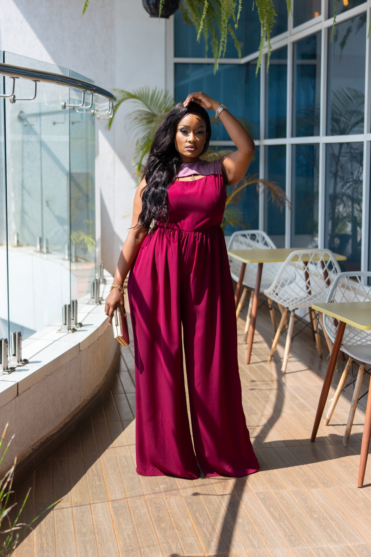 Zola Cut-out Jumpsuit - Grape