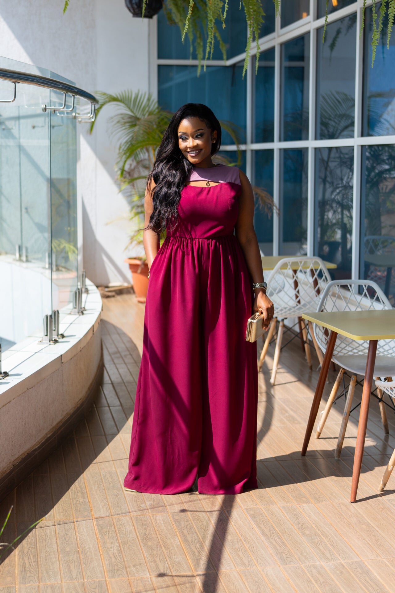 Zola Cut-out Jumpsuit - Grape