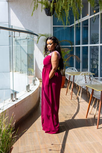 Zola Cut-out Jumpsuit - Grape