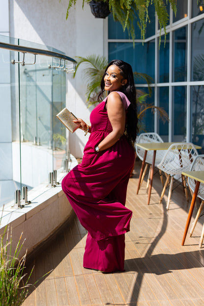 Zola Cut-out Jumpsuit - Grape