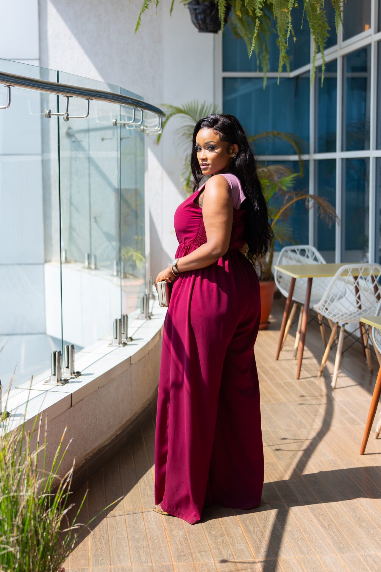 Zola Cut-out Jumpsuit - Grape