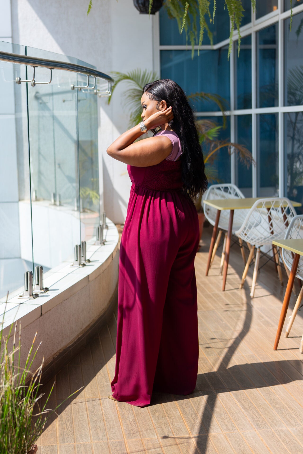 Zola Cut-out Jumpsuit - Grape