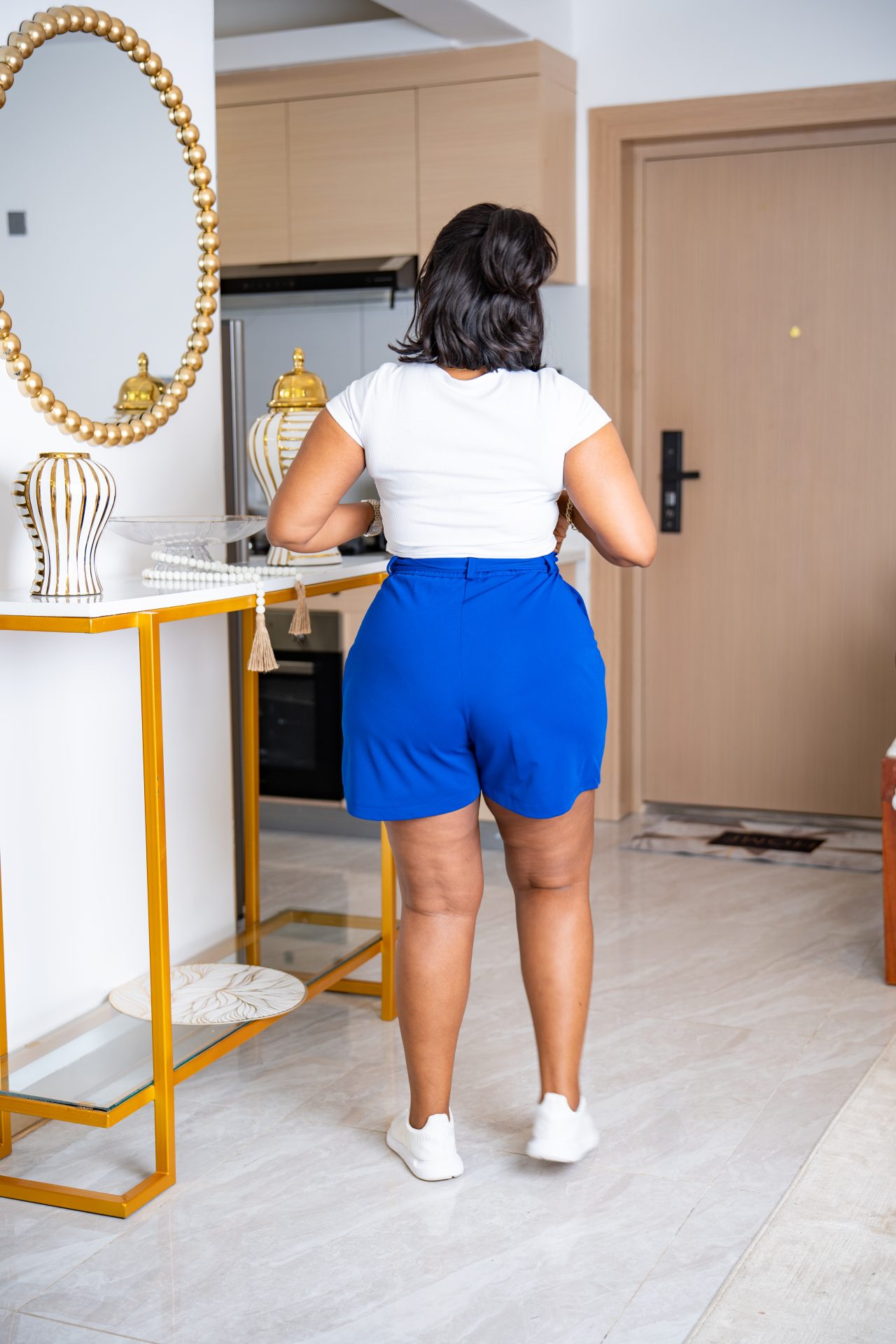 Palmer belted shorts - Royal blue