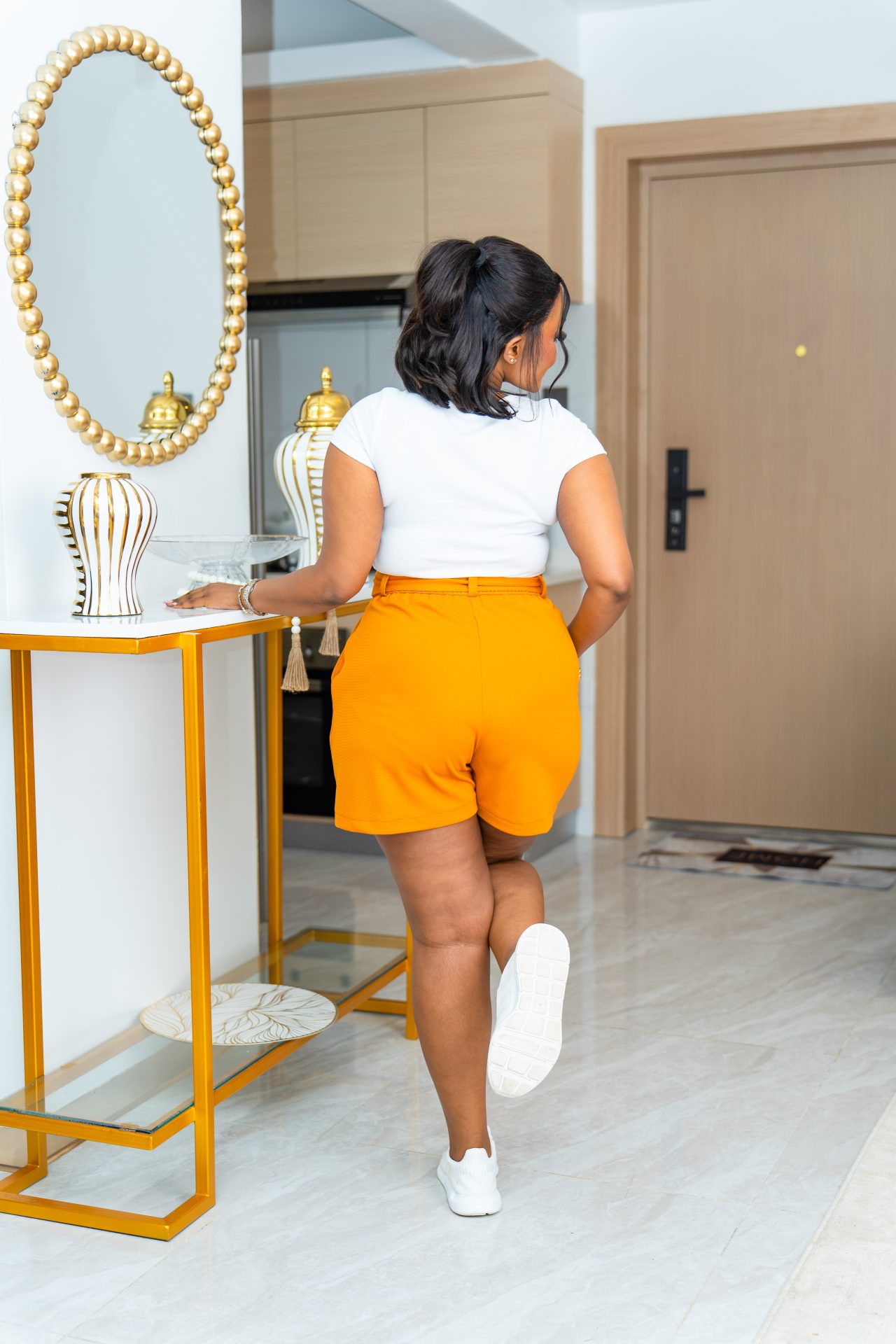 Palmer belted shorts - Mustard