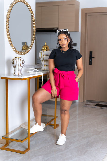 Palmer belted shorts - Hot Pink