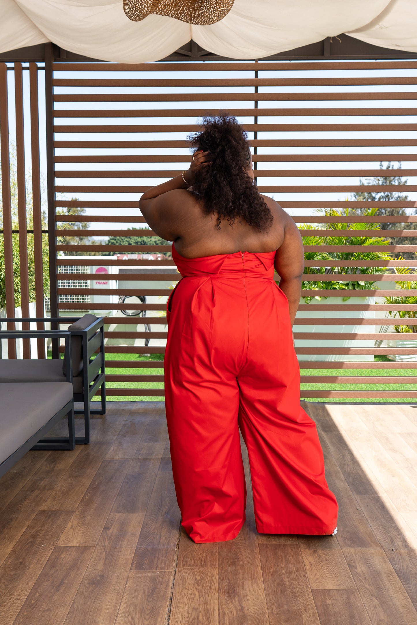 Aurora Strapless Jumpsuit - Red