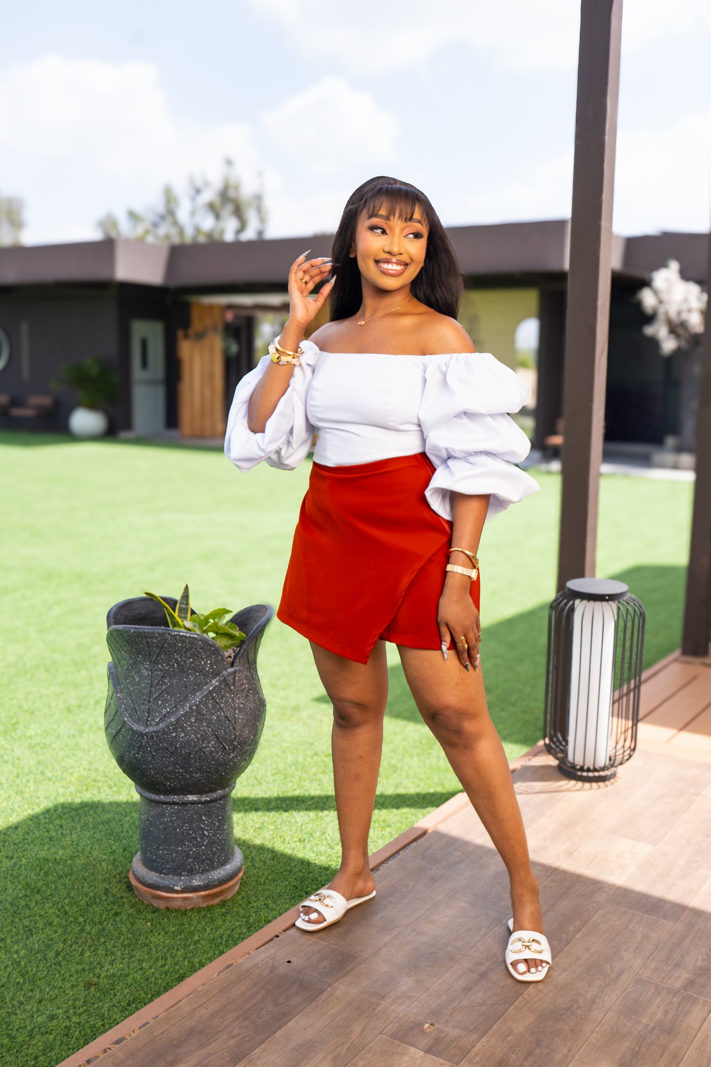 Nonis Soft Classic Skort - Rust brown