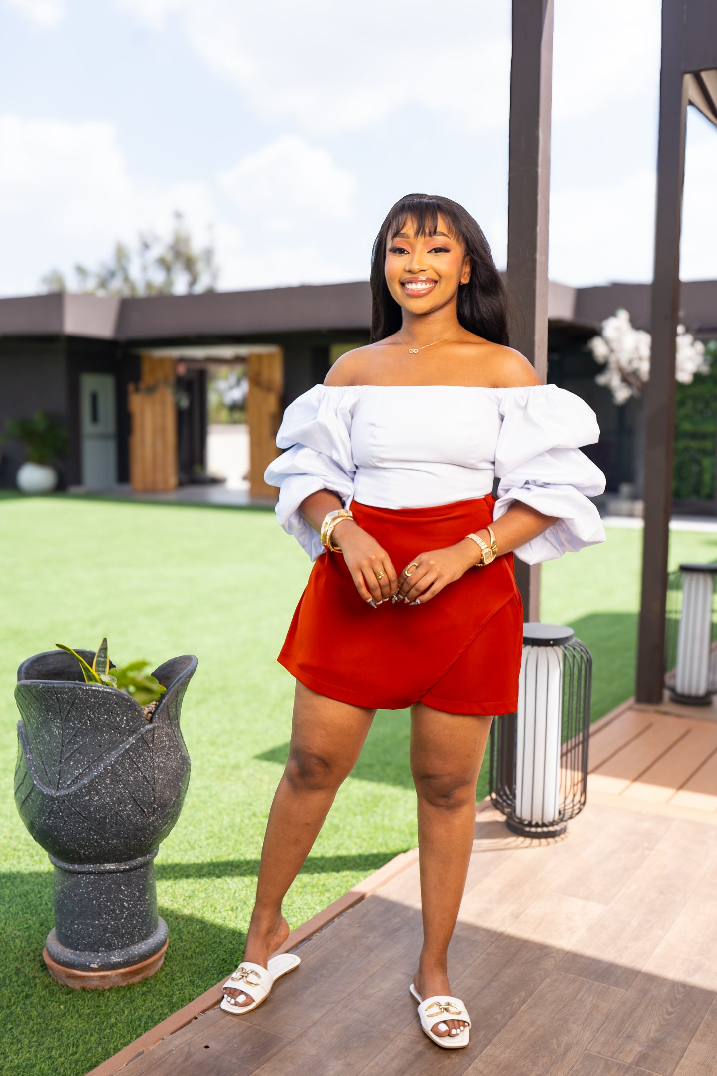 Nonis Soft Classic Skort - Rust brown