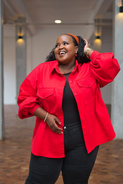 Regular Shacket - Red