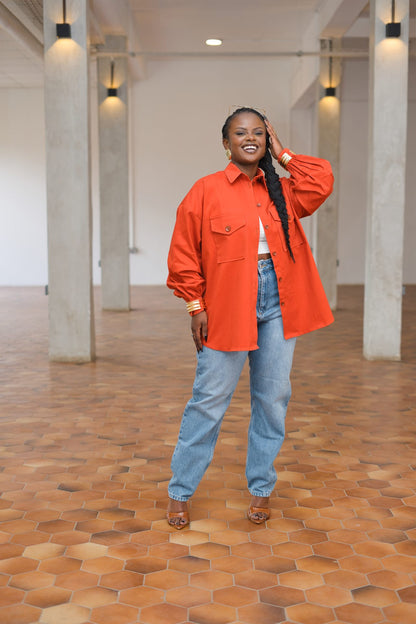 Regular Shacket - Burnt Orange