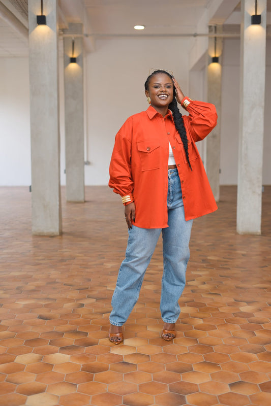 Regular Shacket - Burnt Orange