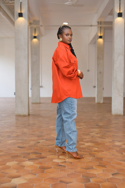 Regular Shacket - Burnt Orange